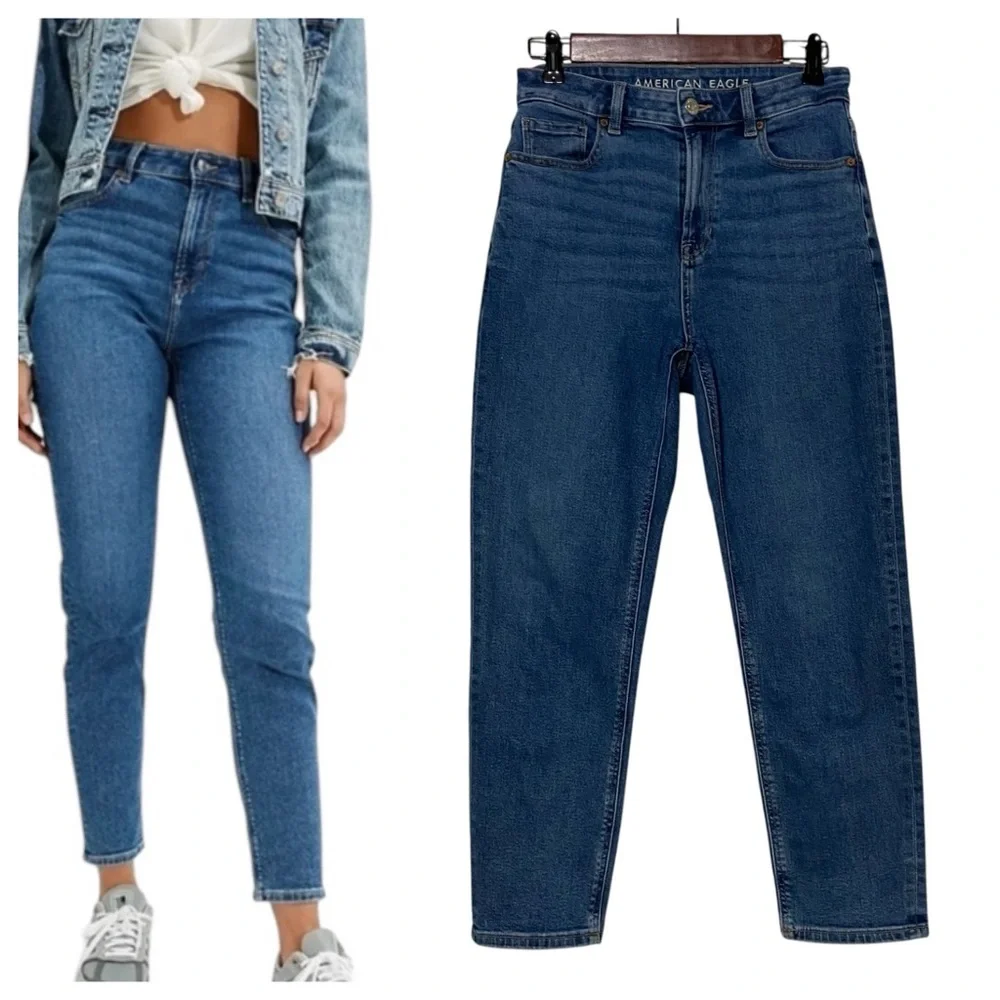 American Eagle Mom Jeans Womens 4 High Waisted Ankle Jeans